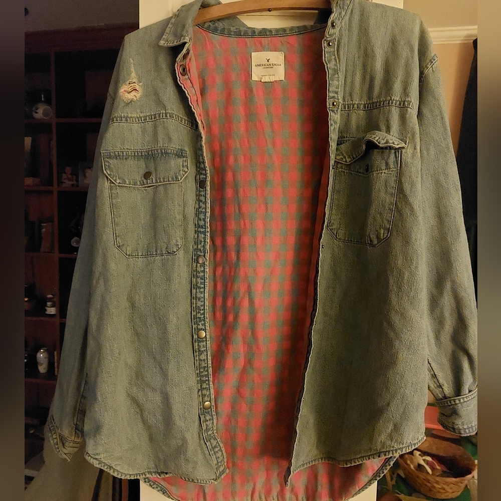 America Eagle Outfitters Oversized Denim Shirt